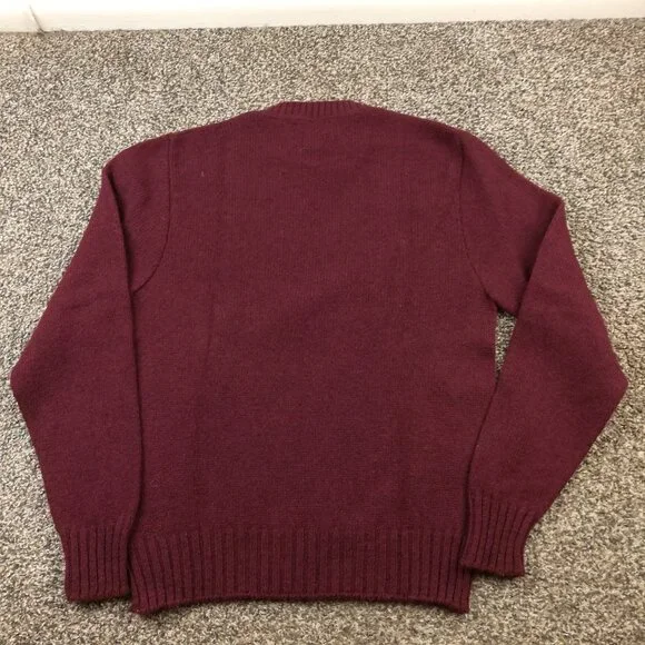 NWT Vintage Manhattan Sweater Shetland Wool Pullover Burgundy Red Mens Medium